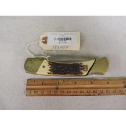 SCHRADE UNCLE HENRY USA LB8 PAPA BEAR VINTAGE LARGE LOCK BACK NICKEL SILVER POCKET KNIFE