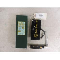 Canal Street Cutlery Folding Knife Black and White Buffalo Horn