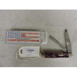 Case 10254 Smooth Cranberry Trapper Two Blade