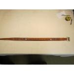 Engraved leather belt. 39"-43". Has 24 shell holders