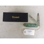 Stauer 2Blade Folding Knife Green