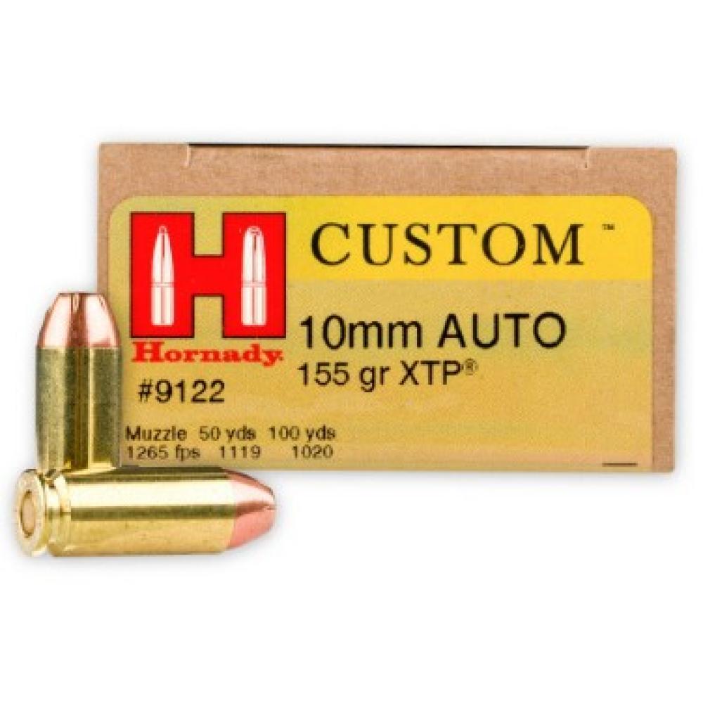 Hornady 9122 Custom  10mm Auto 155 gr Hornady XTP Hollow Point (XTPHP) 20 Per Box/ 10 Cs