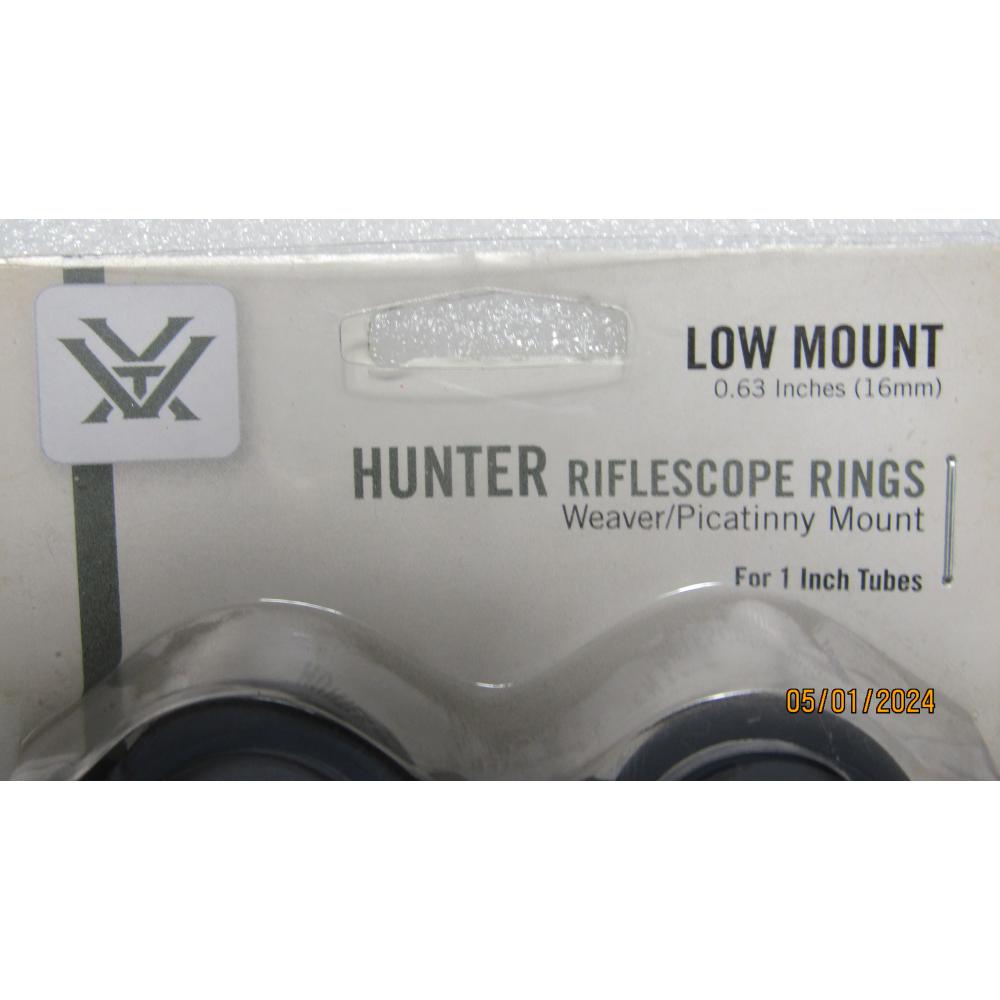 LOW MOUNT (16MM) HUNTER RIFLESCOPE RINGS WEAVER/PICATINNY MOUNT F