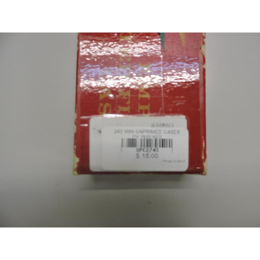 243 WIN UNPRIMED CASES         Box of 20 rnds        #U-23014