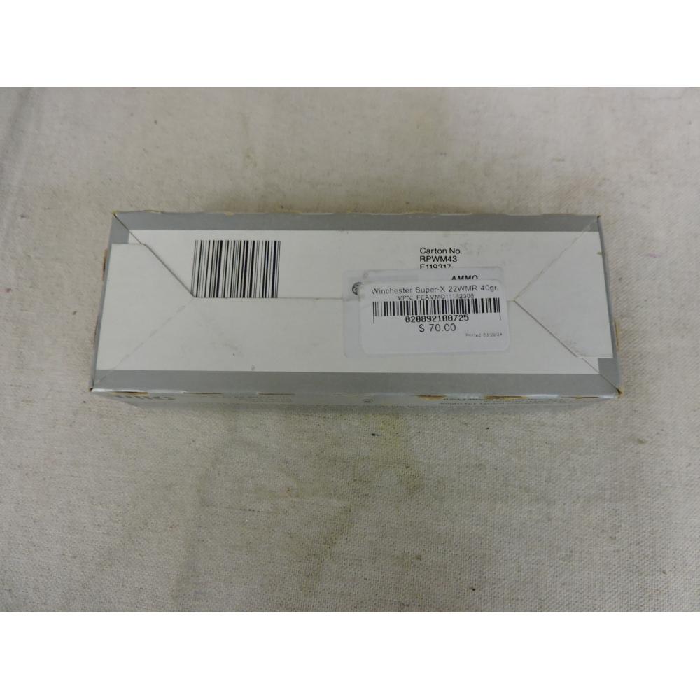 Winchester Super-X 22WMR 40gr. FMJ        Box of 250 rnds