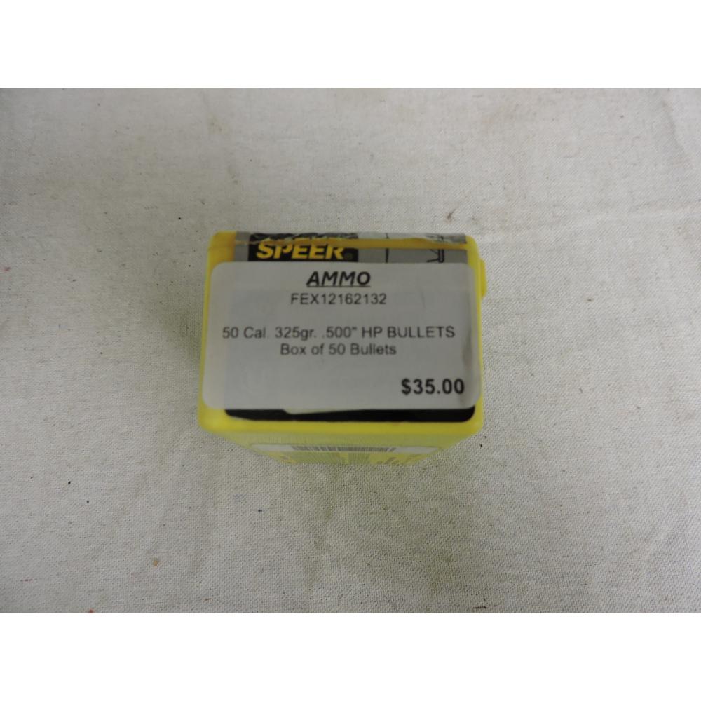 50 Cal. 325gr. .500" HP BULLETS Box of 50 Bullets 50 Cal. 325gr. .500" HP BULLETS Box of 50 Bullets