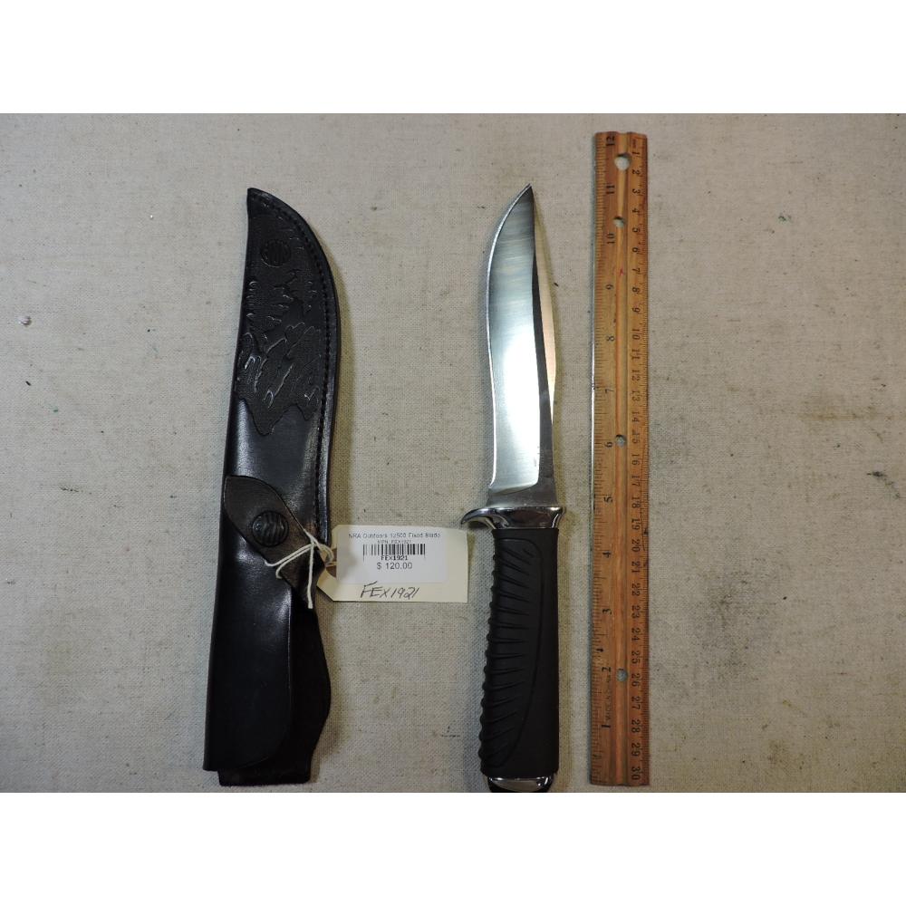 NRA Outdoors 12500 Fixed Blade Knife w/Sheath, Box