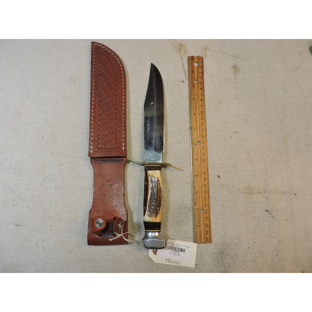 Sabre Solingen Germany "Original Bowie" #171 Stag Knife W/Leather Sheath