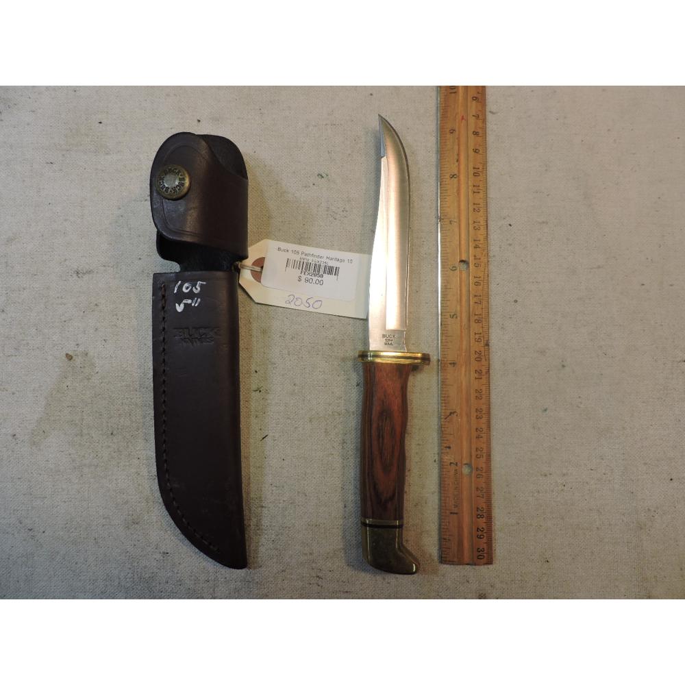 Buck 105 Pathfinder Heritage 100 Knife W/ Leather Sheath