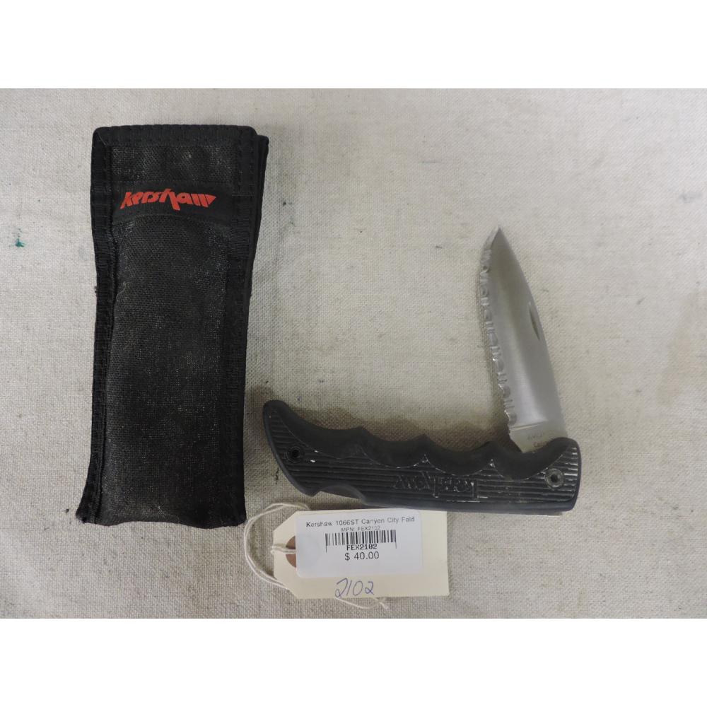 Kershaw 1066ST Canyon City Folding Knife Japan W/Sheath