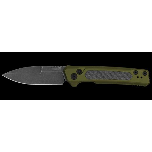 Kershaw Broadside, Folding Knife, 3.5 Spear Point Blade, D2 Blade Steel, 8.35 Overall Length, DuraLock, Stone Washed Finish, Silver Blade, FDE G-10 Handle 2052