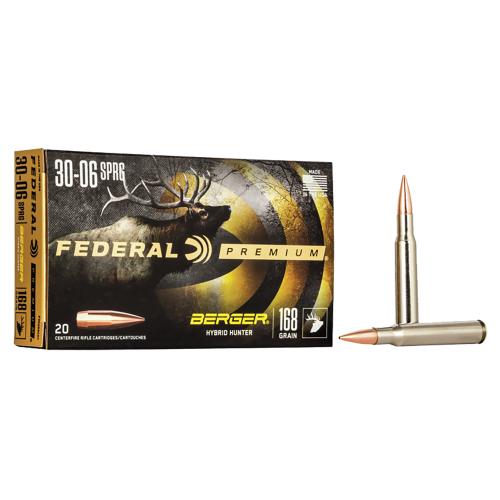 Federal P3006BCH1 Premium 30-06Springfield 168gr Berger Hybrid Hunter