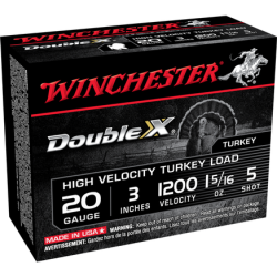 WINCHESTER DOUBLE X HIGH VELOCITY TURKEY 20 GAUGE 3'' 1.3125-5