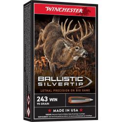 Winchester Ammo SBST243A Ballistic Silvertip 243Win 95gr Rapid Controlled Expansion Polymer Tip
