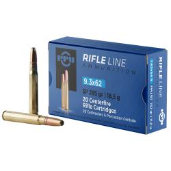 PPU Metric Rifle 9.3mmx62Mauser 285gr Soft Point 20 Per Box