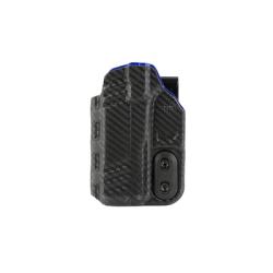 DeSantis Gunhide, Slim-Tuk, Inside Waistband Holster, Fits Glock 43X MOS, Ambidextrous, Carbon Fiber Exterior Finish, Blue Kydex Interior