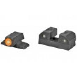 XS Sights, R3D Night Sights, Orange Front Dot, Fits Sig P320/P365/P225/P226/P229, Springfield XD/XDm/XDs, FN 509, Steel/Blued