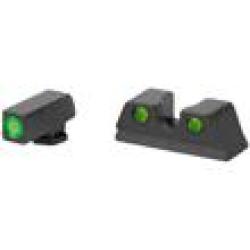 Meprolight, Hyper-Bright, Tritium Sight Set, Green Front/Green Rear, Fits GLOCK 42/43/43X/48