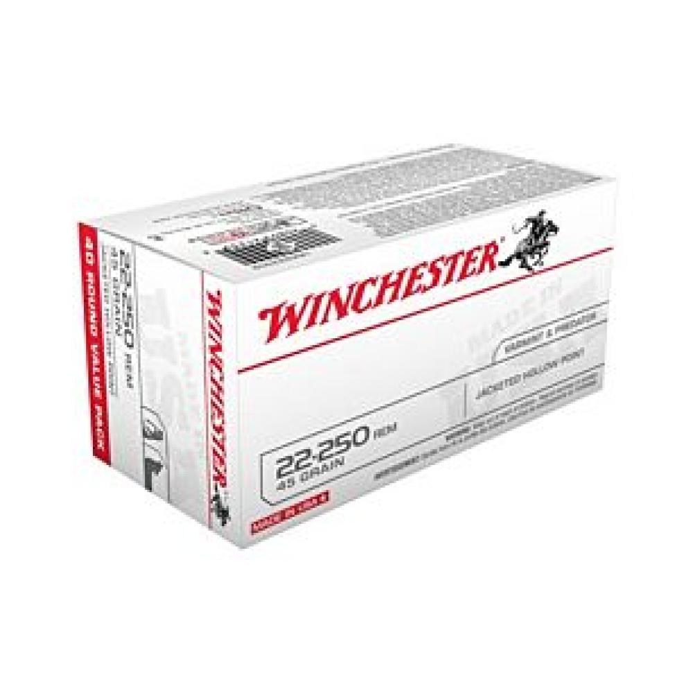 WINCHESTER USA 22-250 REM 45GR JHP 40RD