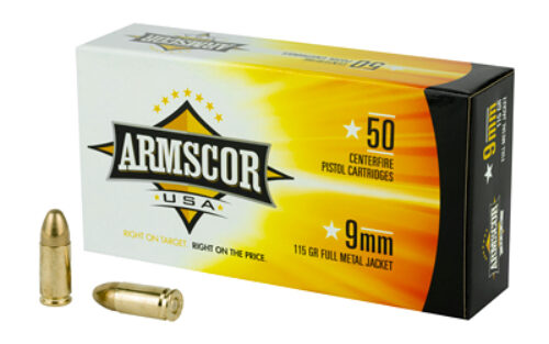 Armscor FAC92N USA Competition 9mm Luger 115 gr Full Metal Jacket (FMJ) 50 Per Box/ 20 Cs