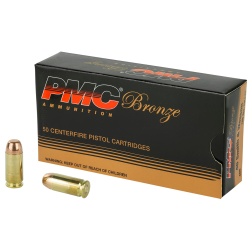 PMC 40D Bronze Target 40 S&W 165 gr Full Metal Jacket (FMJ) 50 Per Box/ 20 Cs