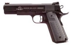 Rock Island 51991 Rock Ultra FS 10mm Auto Caliber with 5 Barrel, 8+1 Capacity, Overall Black Parkerized Finish Steel, Beavertail Frame, Serrated Slide & Black/Gray G10 Grip