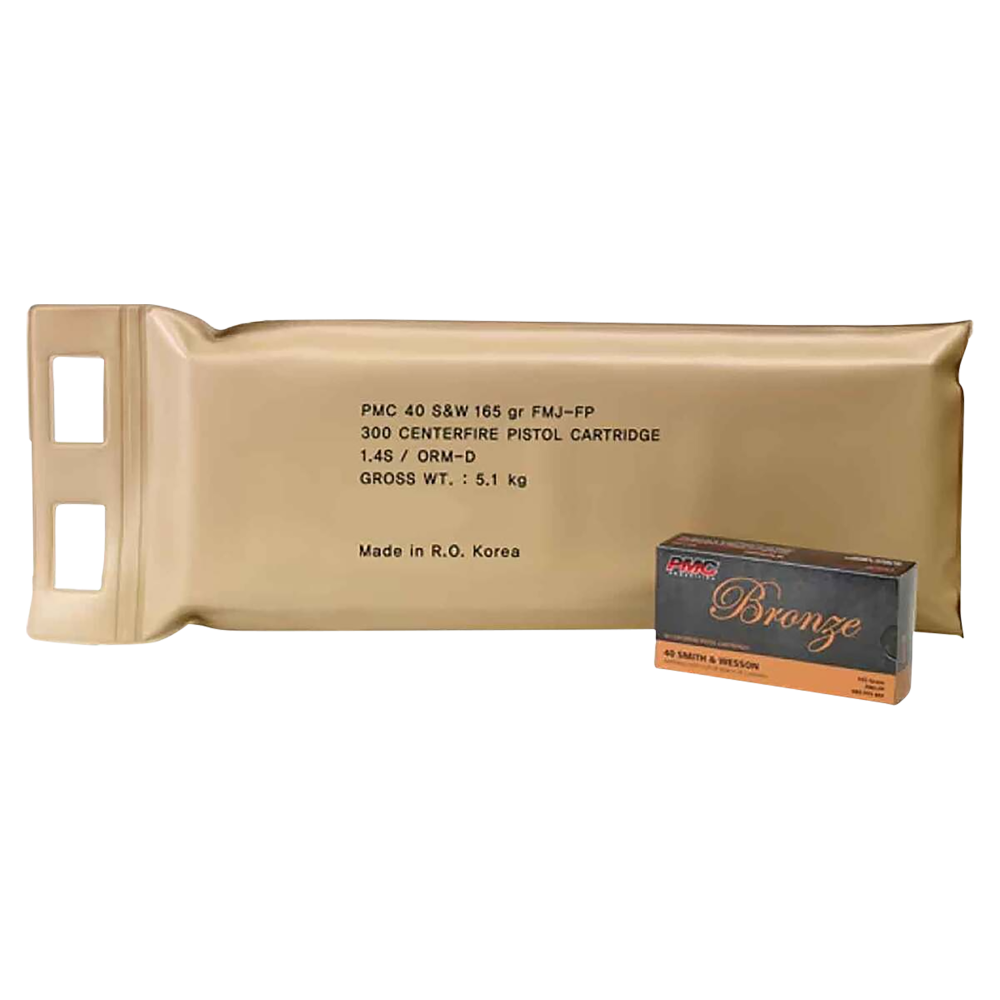 PMC 40DBP Bronze Battle Pack 40 S&W 165 gr Full Metal Jacket (FMJ) 300 Per Box/3 Cs