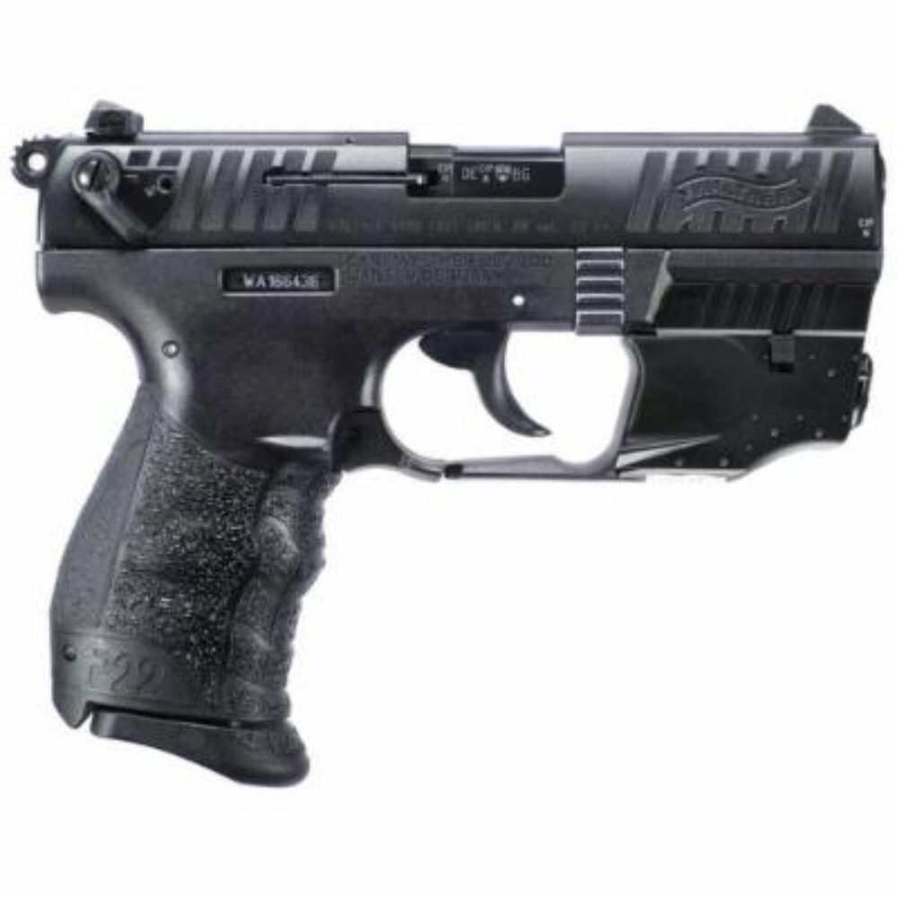 Walther P22 Q with Integrated Laser 22 Long Rifle Pistol - 10+1 Rounds | 3.42" Barrel | Polymer Grips | Blue/Black | 3-Dot Sights
