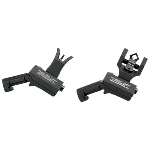 Troy Ind SSIG45SMDBT00 45 Degree Offset BattleSight Set M4 Front& Diopter Rear  Black Hardcoat