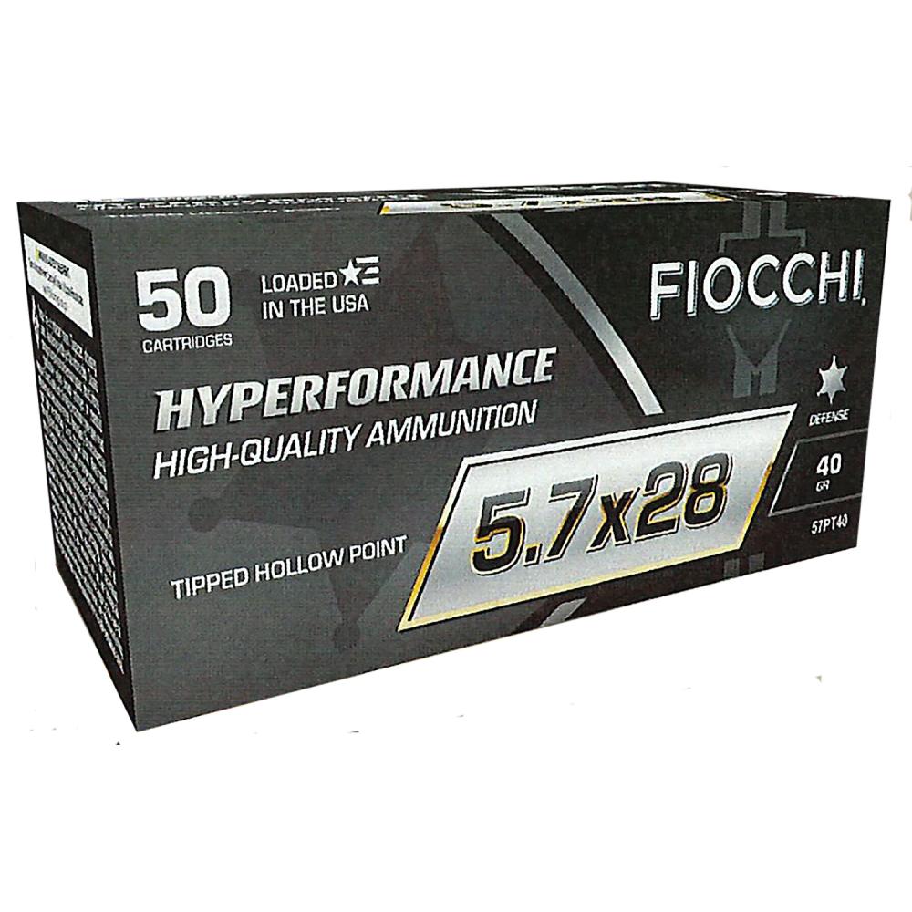 Fiocchi 57PT40 Hyperformance  5.7x28mm 40 gr Tipped Hollow Point (THP) 50 Per Box/10 Cs