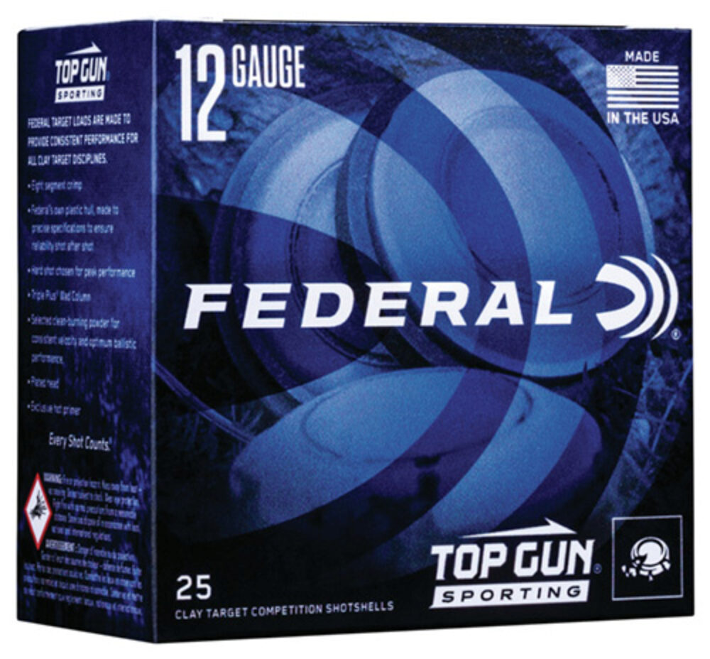 Federal TGSF12875 Top Gun  12 Gauge 2.75 1 oz 1330 fps 7.5 Shot 25 Bx/10 Cs