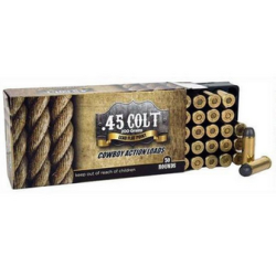 American Cowboy .45LC 200 Grain Lead Flat Nose Ammo 50/rnds - Brass Casing