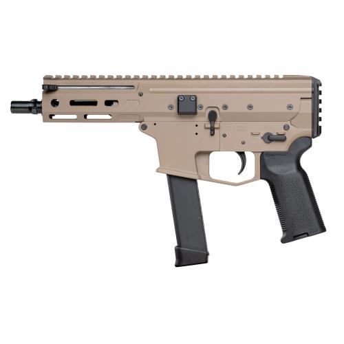 Angstadt Arms AAMDP09PF6 MDP-9 9mm Luger 27+1 5.85" Black Melonite Threaded Barrel, M-LOK Free-Float Handguards, Flat Dark Earth Cerakote Aluminum Picatinny Rail Receiver, Black Polymer Grips