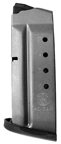 Smith & Wesson 199330000 M&P Shield  6rd 40 S&W Magazine Fits S&W M&P Shield Stainless Steel