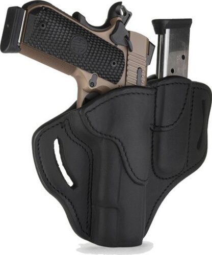 1791 Gunleather BH1M1SBLR BH1M1 Combo OWB 01 Stealth Black Leather Belt Slide Fits 4-5 1911 1791 Gunleather BH1M1SBLR BH1M1 Combo OWB 01 Stealth Black Leather Belt Slide Fits 4-5 1911