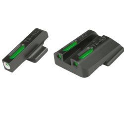 TruGlo TG-TG13WA2A TFX  3-Dot Set Tritium/Fiber Optic Green with White Outline Front, Green Rear with Nitride Fortress Finished Frame for Walther PPS
