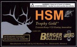 HSM 7MAG168VLLD Trophy Gold Extended Range 7mm Rem Mag 168 gr Berger Hunting VLD Match (BHVLDM) 20 Per Box/ 20 Cs