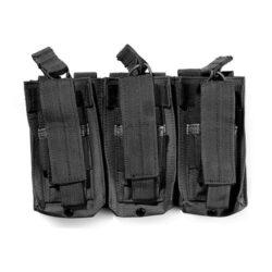 Bulldog BDT62 Tri-Double Mag Pouch  MOLLE Black Belt Loop Compatible w/ 30-Round Compatible w/ High Capacity