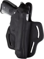 1791 Gunleather BHX4SBLR BHX  OWB 04 Stealth Black Leather Belt Slide Fits Beretta 92/CZ 75/P-10