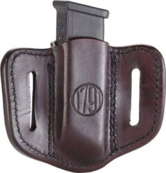 1791 Gunleather MAG12SBRA MAG1.2 Single Mag Holster Signature Brown Leather Belt Slide Compatible w/ Double Stack Ambidextrous