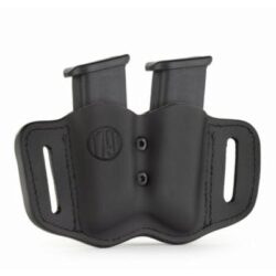 1791 Gunleather MAGF22SBLA MAG-F Double Mag Holster Stealth Black Leather Belt Slide Compatible w/ Double Stack Ambidextrous