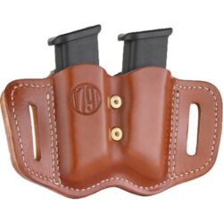1791 Gunleather MAGF22CBRA MAG-F Double Mag Holster Classic Brown Leather Belt Slide Compatible w/ Double Stack Ambidextrous