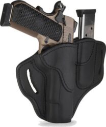 1791 Gunleather BH1M1SBLR BH1M1 Combo OWB 01 Stealth Black Leather Belt Slide Fits 4-5 1911