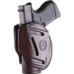 1791 Gunleather 3WH2SBRA 3-Way  IWB/OWB Size 02 Signature Brown Leather Belt Loop Compatible w/ Ruger LCP Compatible w/ Glock 42 Compatible w/ S&W Bodyguard Ambidextrous Hand