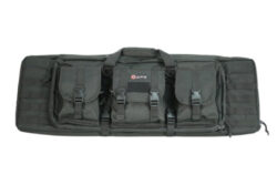 GPS Bags DRC36 Double Rifle Case 36 Black 600D Polyester with 2 Padded Pistol Sleeves, MOLLE Webbing & Lockable Zippers