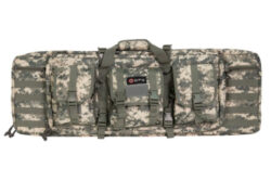 GPS Bags DRC36ACU Double Rifle Case 36 A-TACS AU 600D Polyester with 2 Padded Pistol Sleeves, MOLLE Webbing & Lockable Zippers