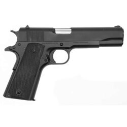 Tisas 1911A1S5 1911 A1 Service 45 ACP Caliber with 5 Barrel, 8+1 Capacity, Overall Black Cerakote Finish Steel, Beavertail Frame, Serrated Slide & Black Polymer Grip