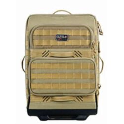 GPS Bags GPST2214RCT Tactical Operations Rolling Case Tan 1000D Polyester with Visual ID Storage System, Lockable Zippers, MOLLE Webbing & Expandable Design Holds 2 Handguns & Magazines