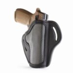 1791 Gunleather CFBH24SBLR BH2.4  OWB Open Top 2.4 Stealth Black Carbon Fiber/Leather Belt Slide Fits Walther PPQ/Sig P320/Springfield XD-M