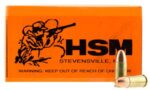 HSM 9MM4R Training  9mm Luger 124 gr Full Metal Jacket (FMJ) 50 Per Box/ 20 Cs